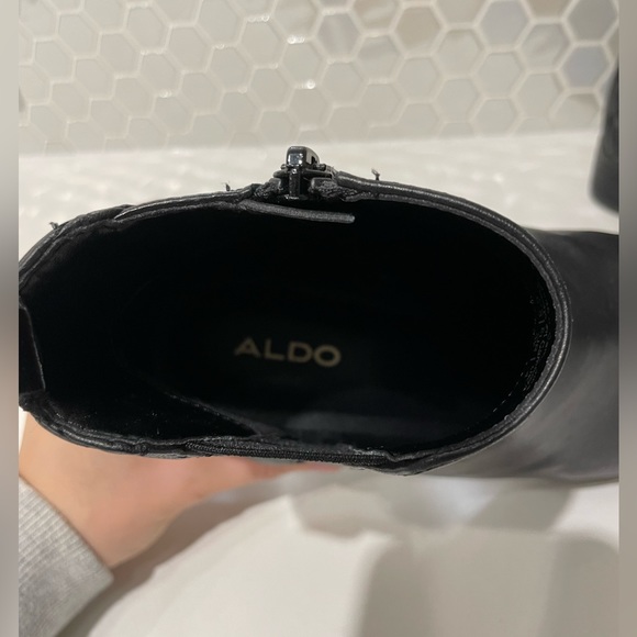Aldo Black Leather Ankle Boots - Picture 9 of 9